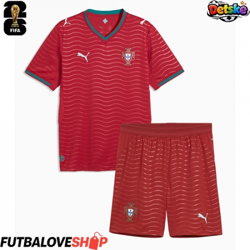 Dres Portugalsko Domáci pre deti MS 2026 Krátky Rukáv (+ trenírky)